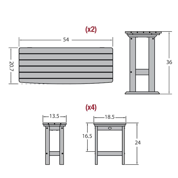 Lehigh 6pc Counter Height Balcony Set